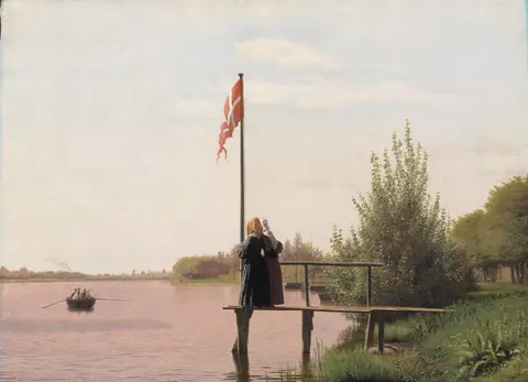 View from Dosseringen near the Sortedam Lake by Christen Købke